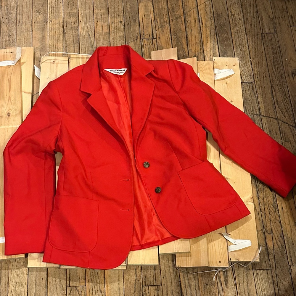 Women's Vintage Holiday Red 1970s Blazer